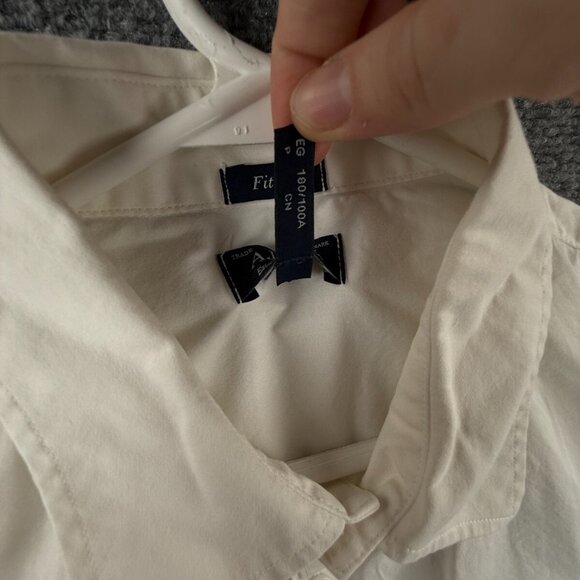 Armani Jeans 2XL Fitted White Button Up Shirt Long Sleeve Cotton Blend Stretch * - Picture 9 of 16